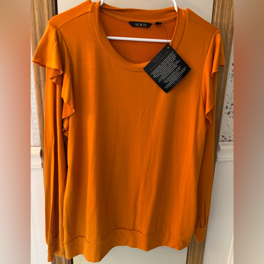 IMAM LIGHT BURNT ORANGE LONG SLEEVE TOP